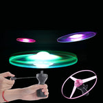 1pc Fun outdoor sports pull line saucer toys  LED lighting UFO parent-child interaction Creative 7 color spin-off