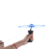 1pc Fun outdoor sports pull line saucer toys  LED lighting UFO parent-child interaction Creative 7 color spin-off