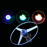 1pc Fun outdoor sports pull line saucer toys  LED lighting UFO parent-child interaction Creative 7 color spin-off