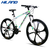 HILAND 26 inch 21 Speed Aluminum Alloy Suspension Fork Bicycle Double Disc Brake Mountain Bike and Free Gift Fenders