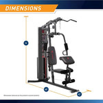 Dual Functioning Body Fitness Workout 150 Pound Stack Home Gym System with Adjustable Preacher Curler Pad and Overhead