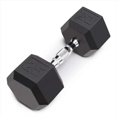 Marcy 25 lb Rubber Hex Dumbbell (Single) dumbell  weights for fitness  fitness equipment