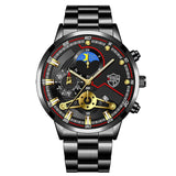 Reloj Hombre Men's Luxury 3-Piece Business Watches Mens Full Calendar Leisure Sports Watch Men Stainless Steel Quartz WishWatch