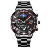Reloj Hombre Men's Luxury 3-Piece Business Watches Mens Full Calendar Leisure Sports Watch Men Stainless Steel Quartz WishWatch