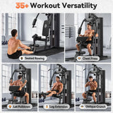 , Multifunctional Home Gym Equipment, Workout Station with 154LBS