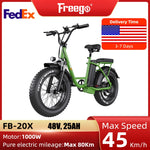 Freego 1000w 48V fat tire adult electric bike 15Ah/25Ah adult unisex electric Bicycle ebike  city commuting and cargo dual use