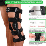 Functional Knee Brace for ACL/MCL/PCL/Meniscus/Ligament/Sports Injuries, Adjustable Hinged ROM Orthopedic Protector Stabilizer