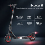 US Stocks Iscooter i9 Electric Scooter 8.5inch 350W 25KM/H e scooter Adult Electric kick scooter 7.5Ah Mini Scooter with APP