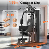 , Multifunctional Home Gym Equipment, Workout Station with 154LBS