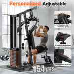 , Multifunctional Home Gym Equipment, Workout Station with 154LBS