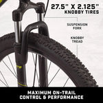 Status Mens and Womens Mountain Bike, 26-27.5-Inch Wheels, 21-Speed, Aluminum Frame, Dual and Front Suspension