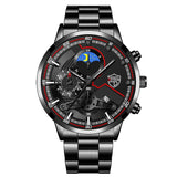 Reloj Hombre Men's Luxury 3-Piece Business Watches Mens Full Calendar Leisure Sports Watch Men Stainless Steel Quartz WishWatch