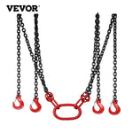 VEVOR Lifting Chain Sling Lifts 5 Tonne 1.5M 3M 4M X 5/16 Inch Heavy Duty With 4 Legs Grade Hooks and Adjuster G80 Alloy Steel
