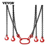 VEVOR Lifting Chain Sling Lifts 5 Tonne 1.5M 3M 4M X 5/16 Inch Heavy Duty With 4 Legs Grade Hooks and Adjuster G80 Alloy Steel